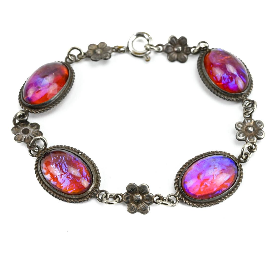 Antique Sterling Silver & Dragon's Breath Bracelet (1 of 6)