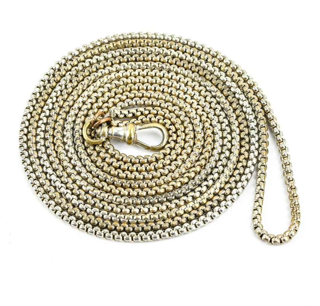 Antique 19th C Articulated Silver Chain w Dog Clip (1 of 7)