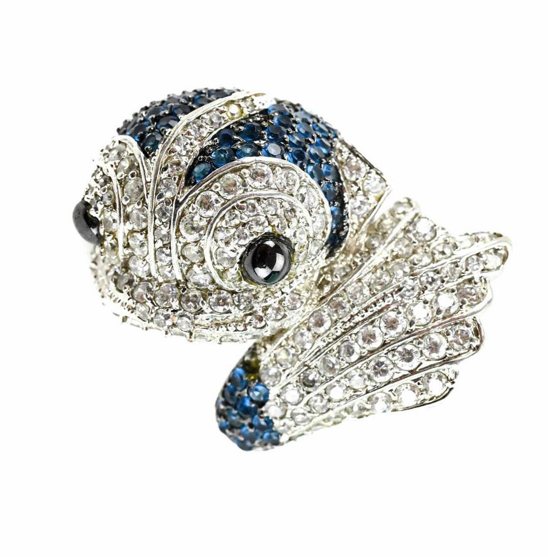 Large Pave Set Silver Sea Serpent Ring (1 of 8)