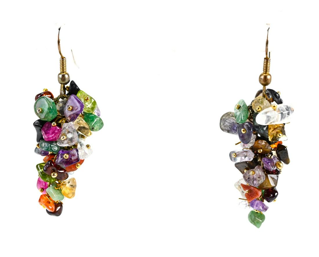 Pair Sterling Silver & Multi Gemstone Earrings (1 of 6)