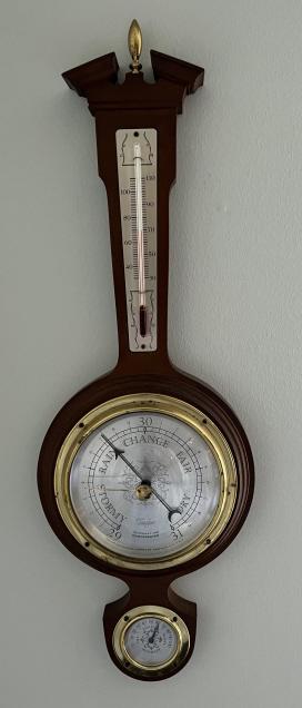 Vintage Wall Hanging Barometer w Wooded Case (1 of 3)