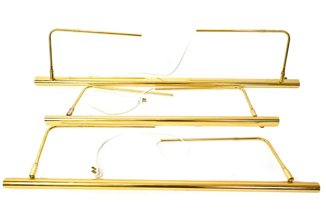 3 Modern Contemporary Bar Style Picture Lights: 3 Modern Contemporary Bar Style Picture Lights. Largest measures 10 inches x 43 inches.