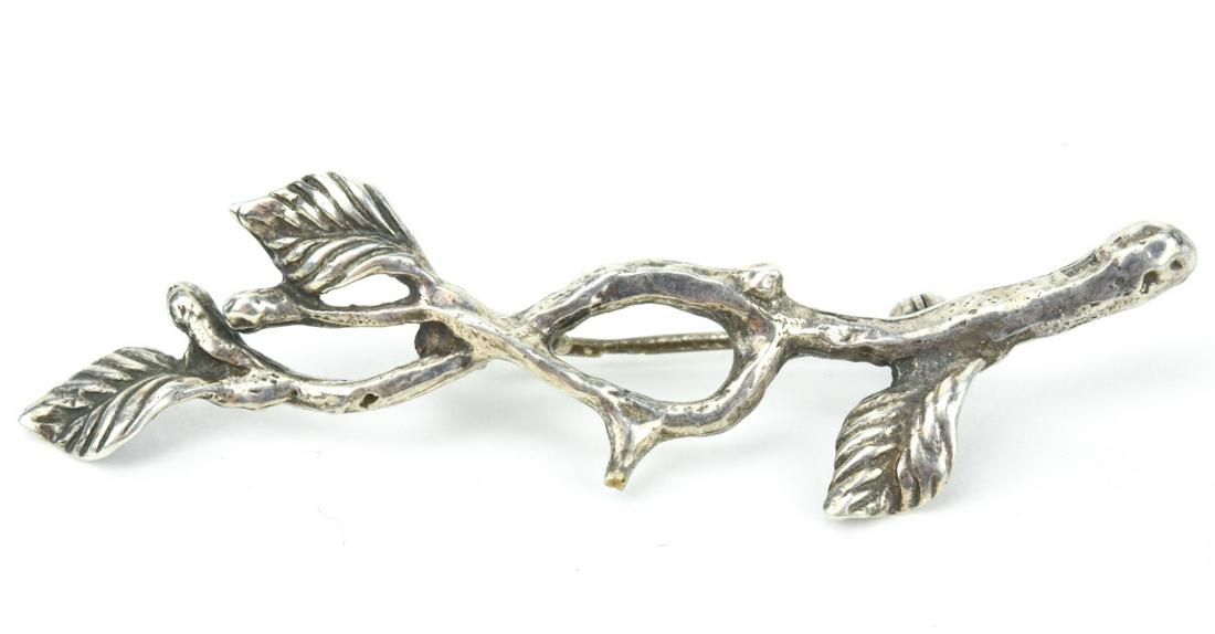 Figural Sterling Silver Tree Branch Brooch (1 of 7)