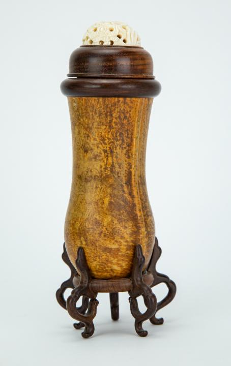 Antique Chinese Gourd Cricket Cage w Lid & Stand (1 of 5)