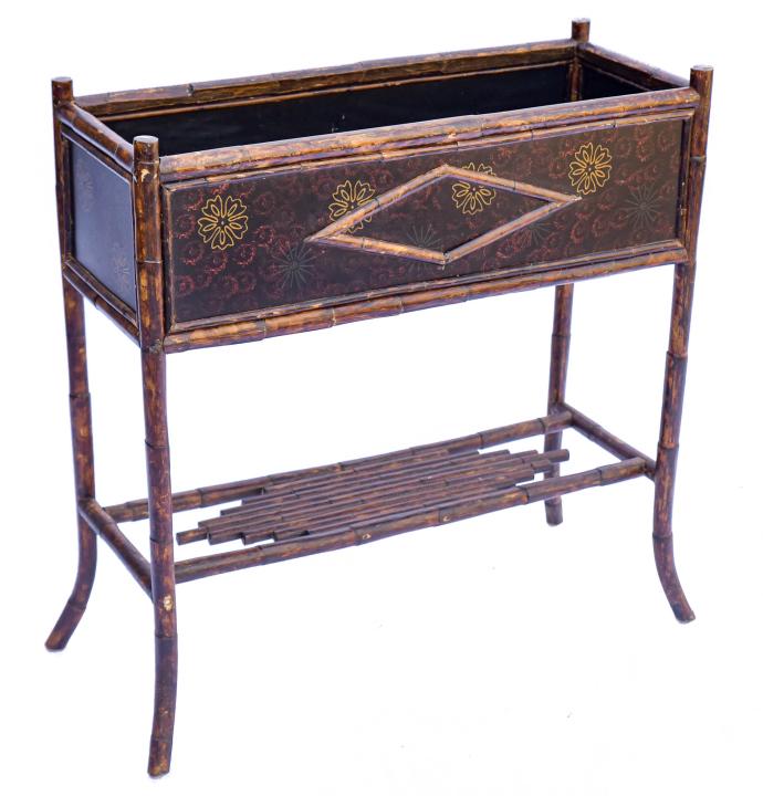 Antique Chinoiserie Hand Painted Bamboo Planter (1 of 4)