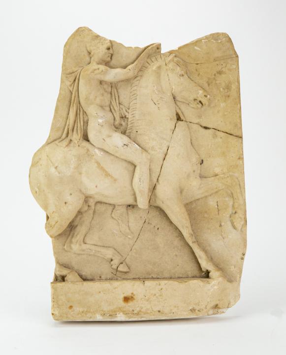 Greco-Roman Style Plaster Plaque Man on Horseback (1 of 5)