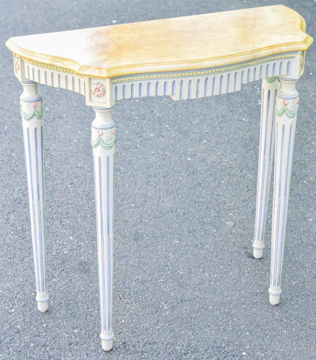 French Provincial Carved & Painted Console Table (1 of 9)