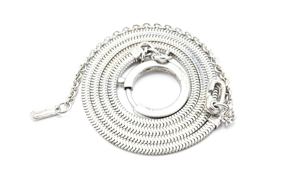 Antique Art Deco Articulated Chain w Huge Clasp: Antique Art Deco Articulated Necklace Chain or Watch Chain w Huge Clasp. Measures 20 inches in length.