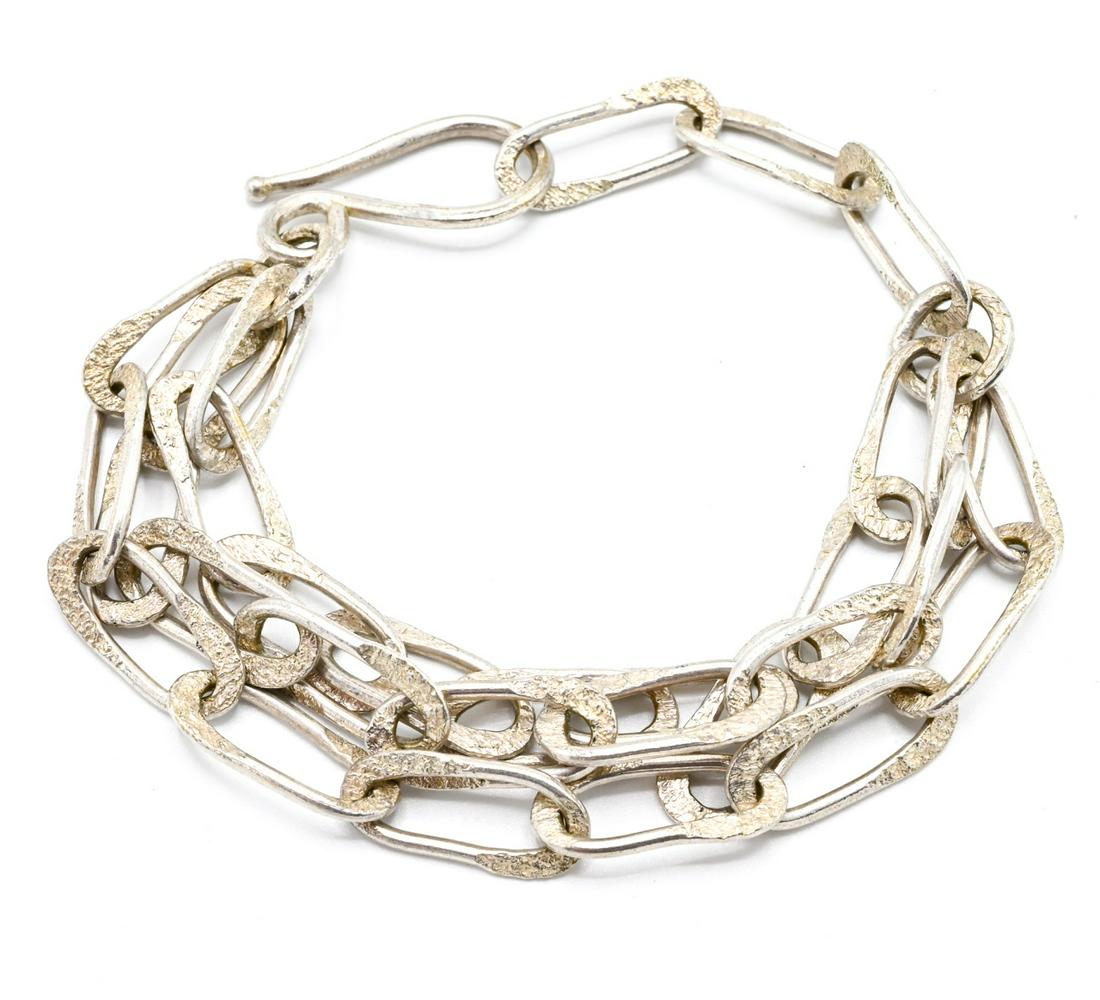 Modernist Sterling Silver Multi Strand Bracelet (1 of 4)