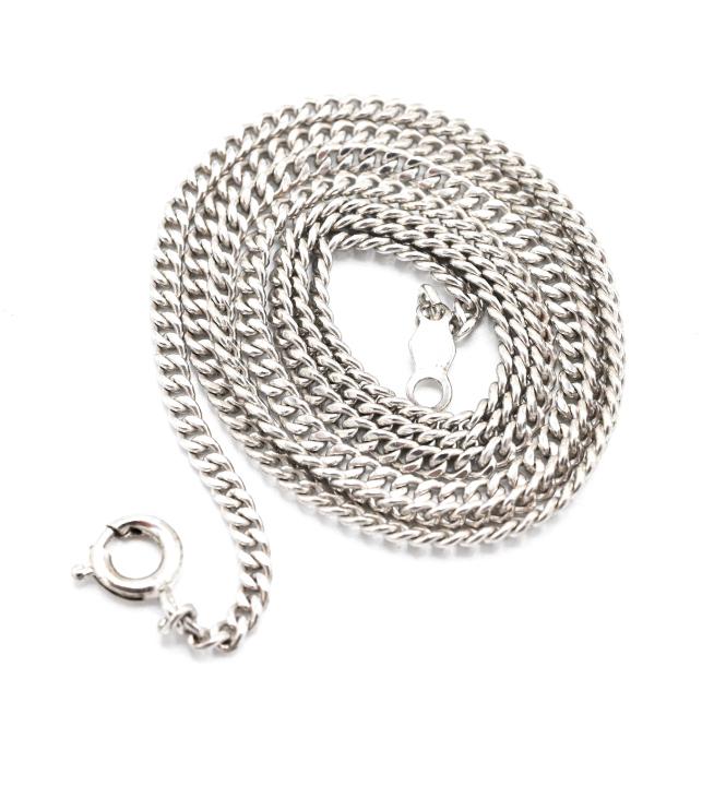 Vintage Curb Link Sterling Silver Necklace Chain (1 of 7)