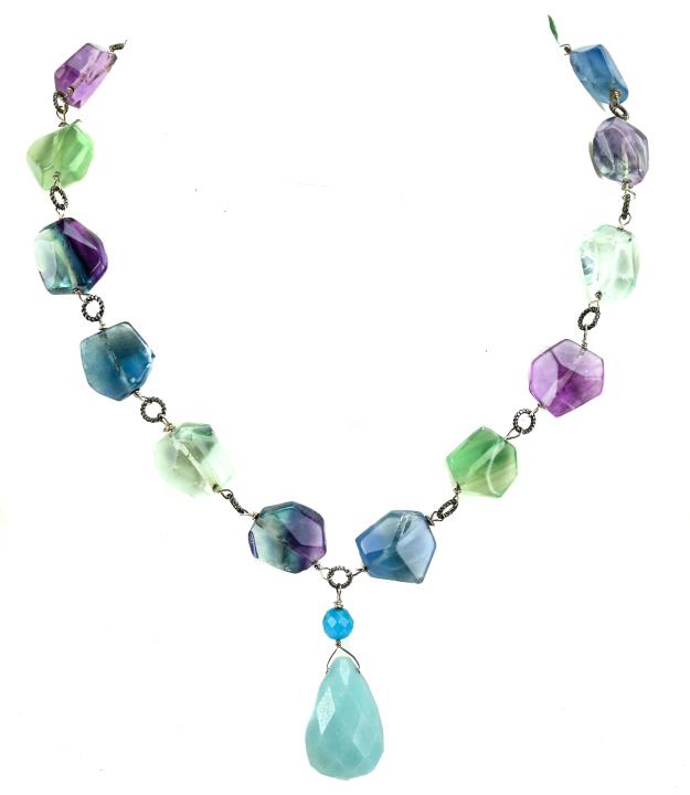 Sterling Silver Necklace w Amethyst Bead w Toggle (1 of 5)