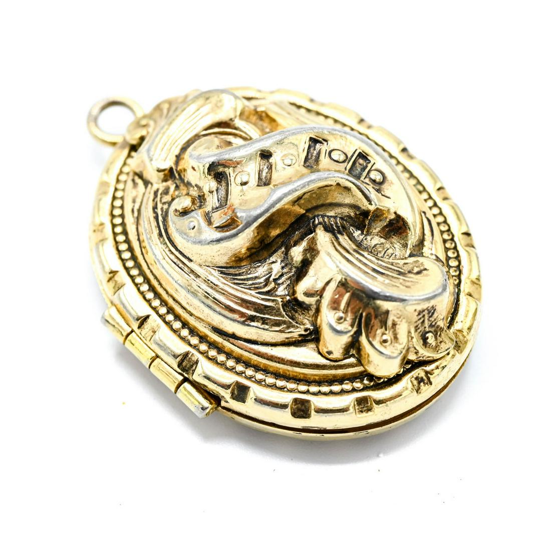 Antique Large Scale Repousse Locket Pendant (1 of 7)