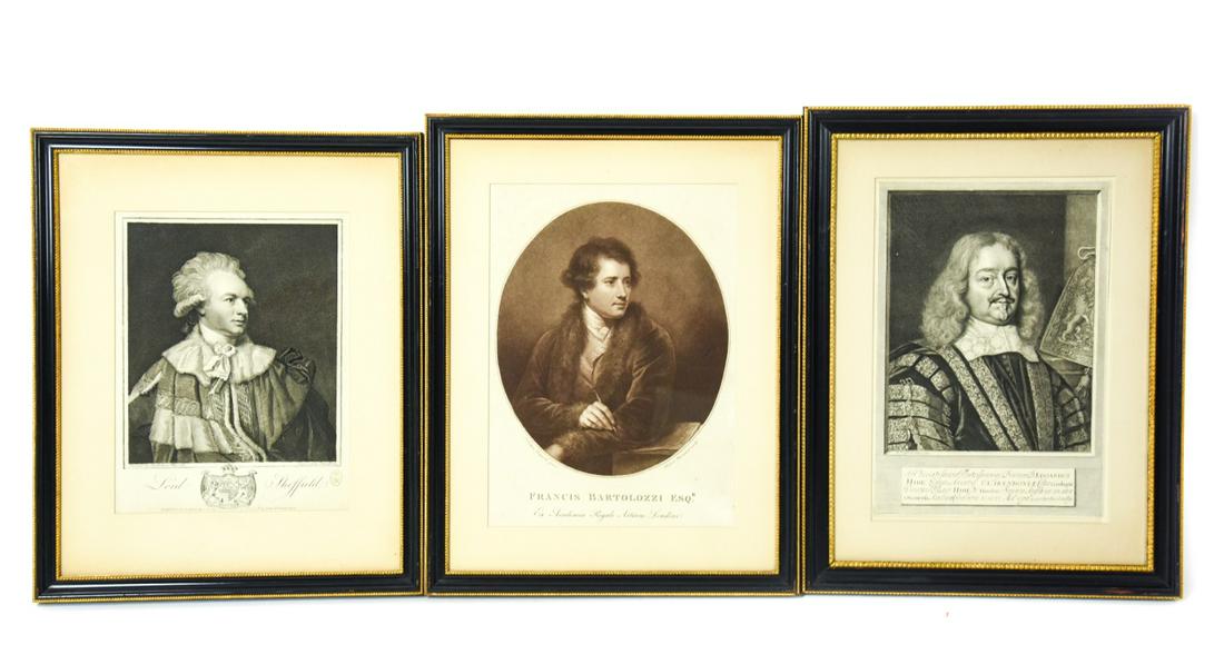 Collection 3 Antique Intaglio Portrait Prints (1 of 9)