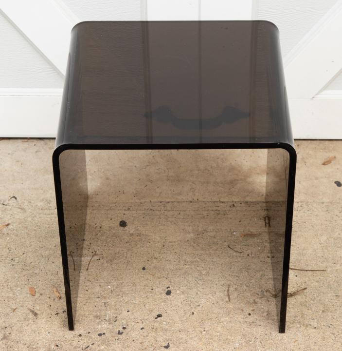 Contemporary Smoked Grey Lucite Side Table (1 of 5)