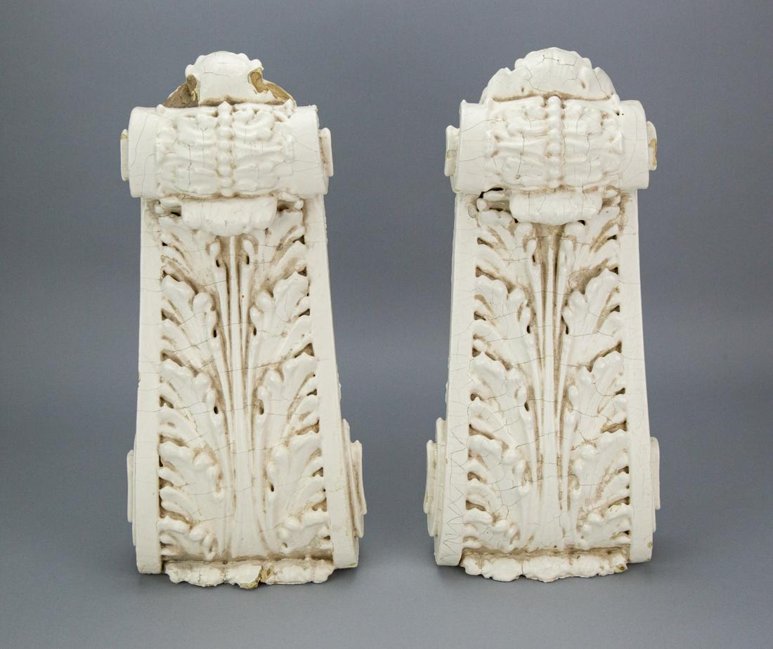 Pair Antique Architectural Salvage Painted Corbels (1 of 5)