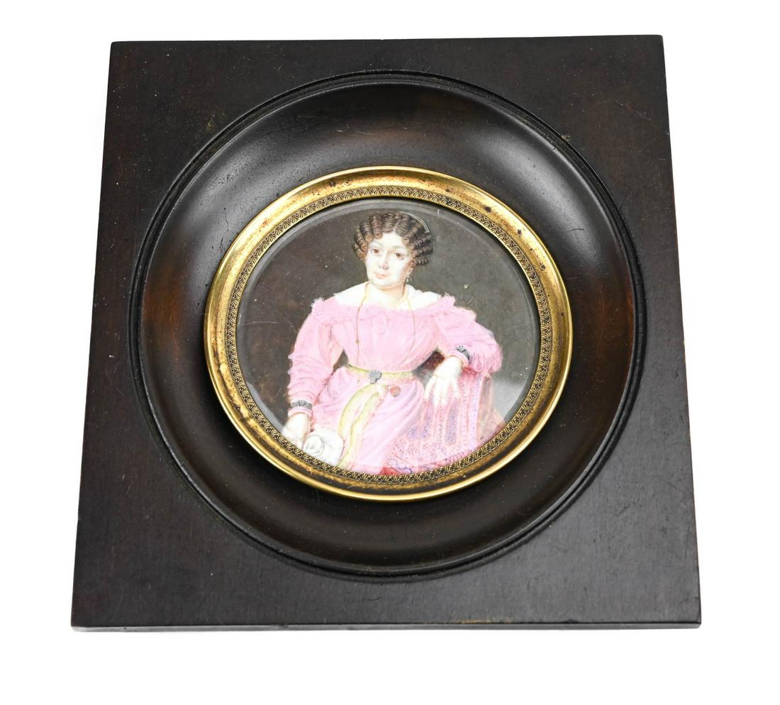 Antique 19th C Portrait Miniature of a Lady (1 of 7)