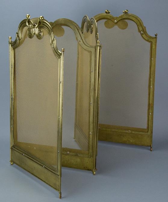 Victorian Brass & Mesh 4 Panel Fire Place Screen (1 of 6)