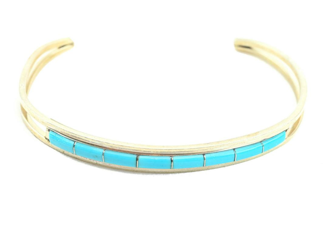 Native American Sterling & Turquoise Bracelet (1 of 7)