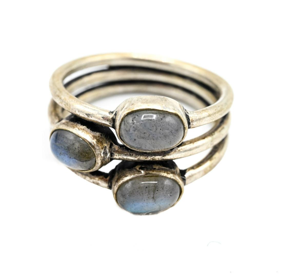 Sterling Silver & Cabochon Moonstone Ring (1 of 5)