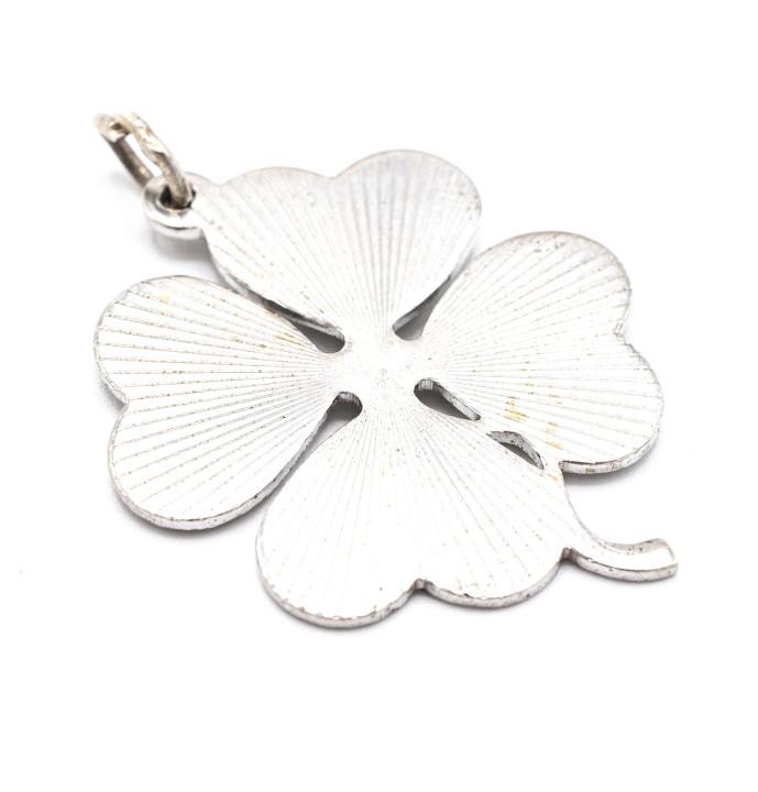 Vintage Retro Sterling Four Leaf Clover Pendant (1 of 6)