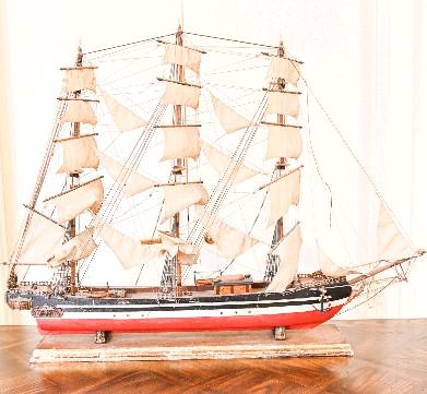 Carved & Rigged Wooden Model Sail Ship (1 of 6)