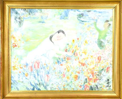 Signed Chinese Impressionist Style Oil on Canvas (1 of 5)