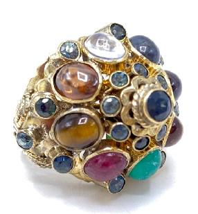 Harem Ring 14k Gold with Gemstones (1 of 5)