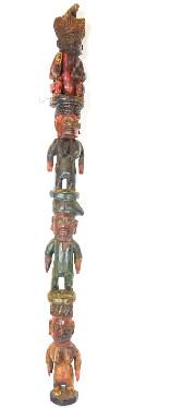 African Yoruba Carved & Painted Figural Ritual (1 of 5)