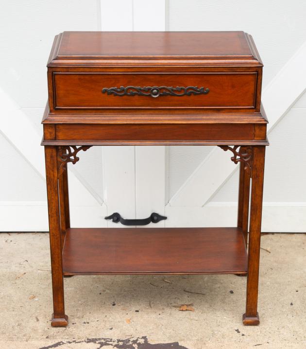 Chinese Chippendale Hall Desk: Chinese Chippendale Hall DeskMeasures 32 inches x 24 inches x 14 inches.