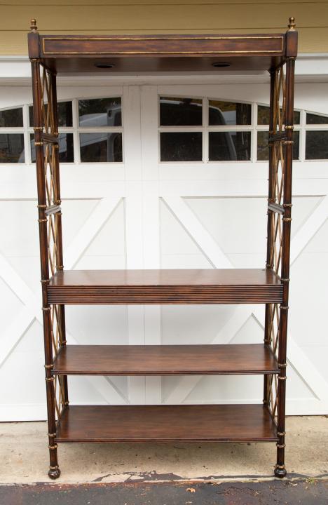 Regency Style Carved Mahogany Etagere w Lights (1 of 6)