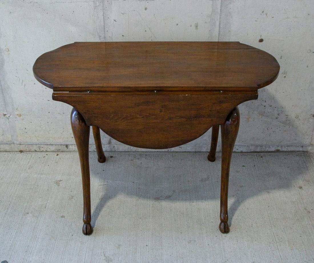 Mahogany Drop Leaf Table w Hoof Feet (1 of 6)