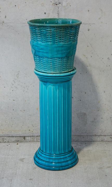 Antique Majolica Blue Minton Majolica Jardiniere (1 of 7)