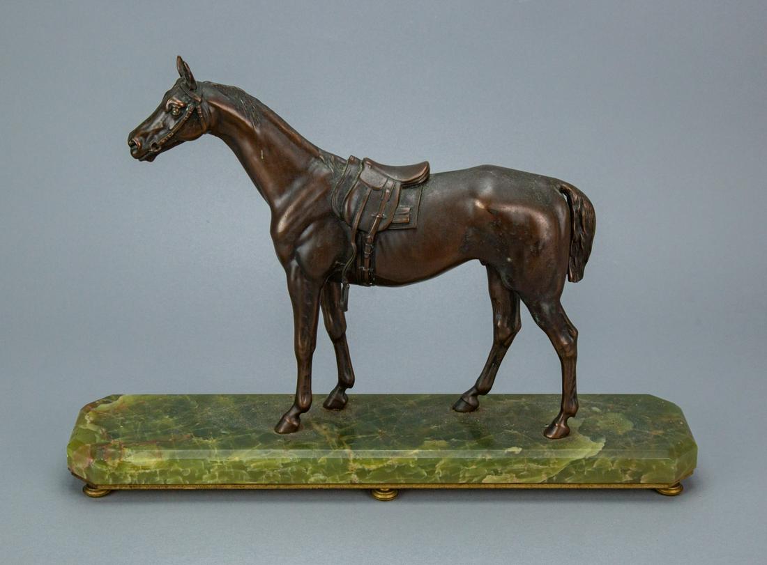 Vintage Bronze Horse Statue on Marble Base (1 of 5)