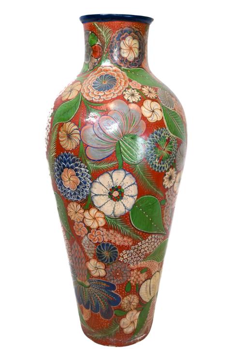 Palace Size Mexican Hand Painted Terracotta Vase (1 of 8)