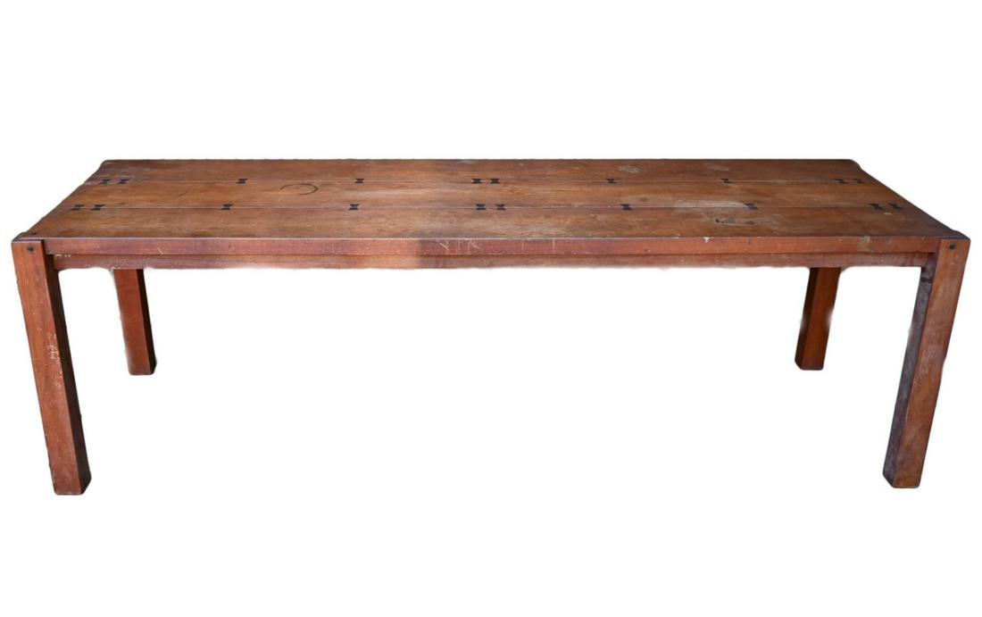 Reclaimed Butterfly Oak Dining Table: Reclaimed Butterfly Oak Dining Table.Measures 28 inches x 91 inches x 30 inches.