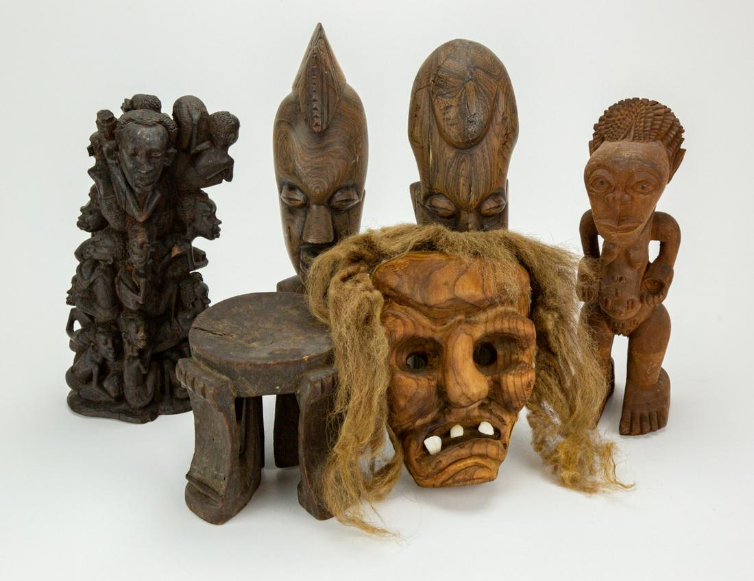 African Hand Carved Statuary and Mask (1 of 8)