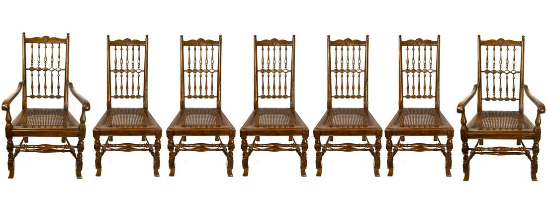 7 Vintage Henredon Vintage French Oak Cane Chairs (1 of 10)