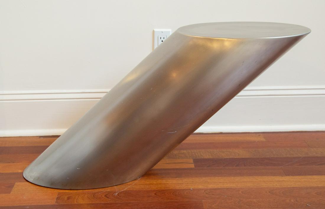 J. Wade Beam for Brueton Stainless Side Table: Zephyr J. Wade Beam for Brueton Stainless Steel Side or End Table.