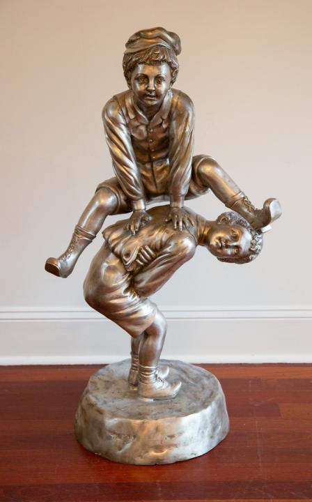 Leapfrog Bronze Statue Silver Finish (1 of 8)