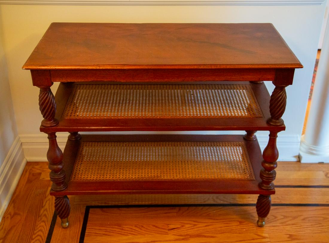 Vintage Mahogany Carved Three Tiered Serving Stand (1 of 7)