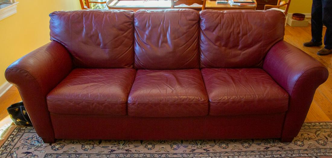 Vintage Red Leather Sofa (1 of 6)