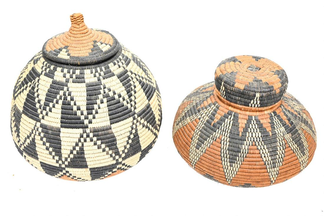 2 African Hand Made Traditional Zulu Baskets (1 of 10)