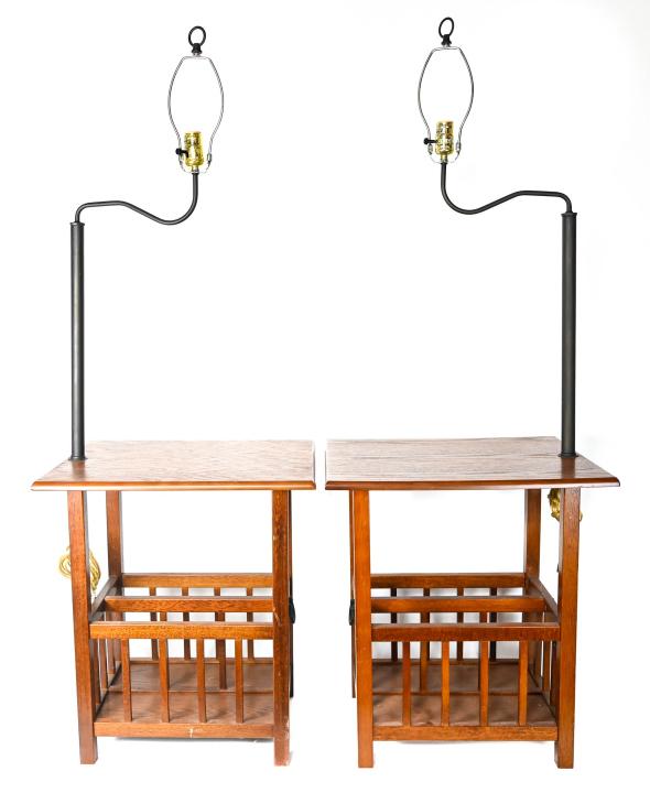2 Craftsman Style End Tables w Lamps, Canterbury's (1 of 9)