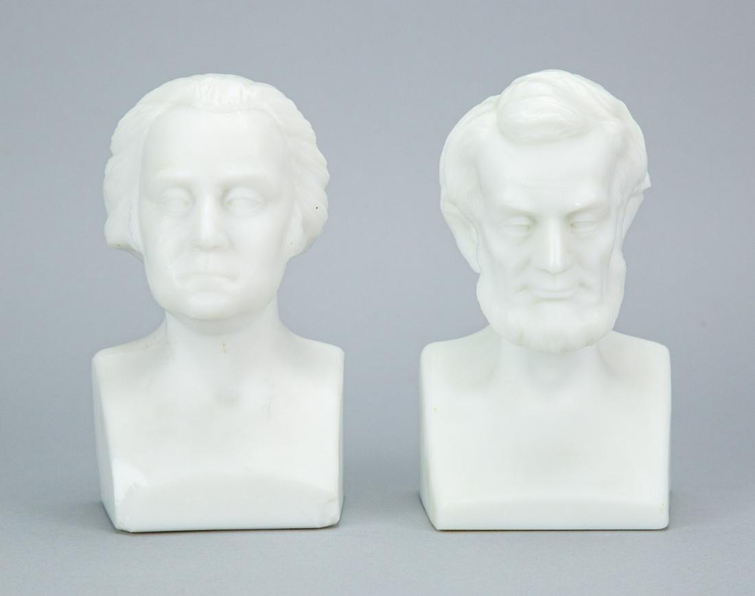 2 Antique Gillinder & Son Lincoln Washington Busts (1 of 6)