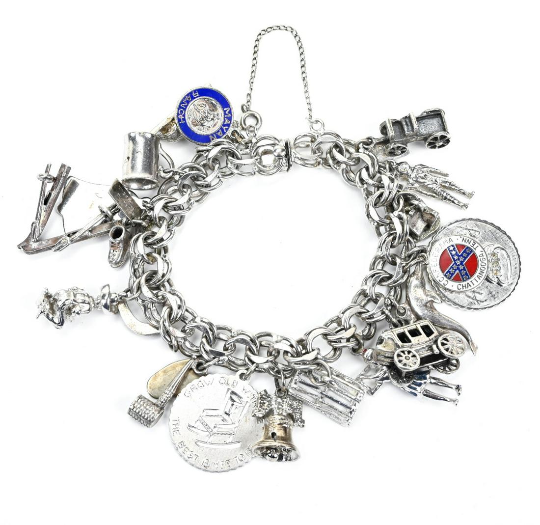 Vintage Sterling Silver Charm Bracelet (1 of 8)