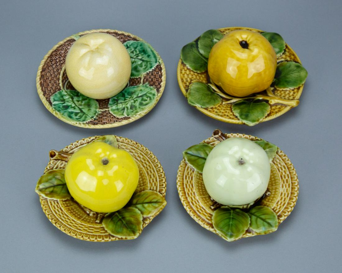4 Vintage Majolica Inkwells or Candlestick Holders (1 of 6)