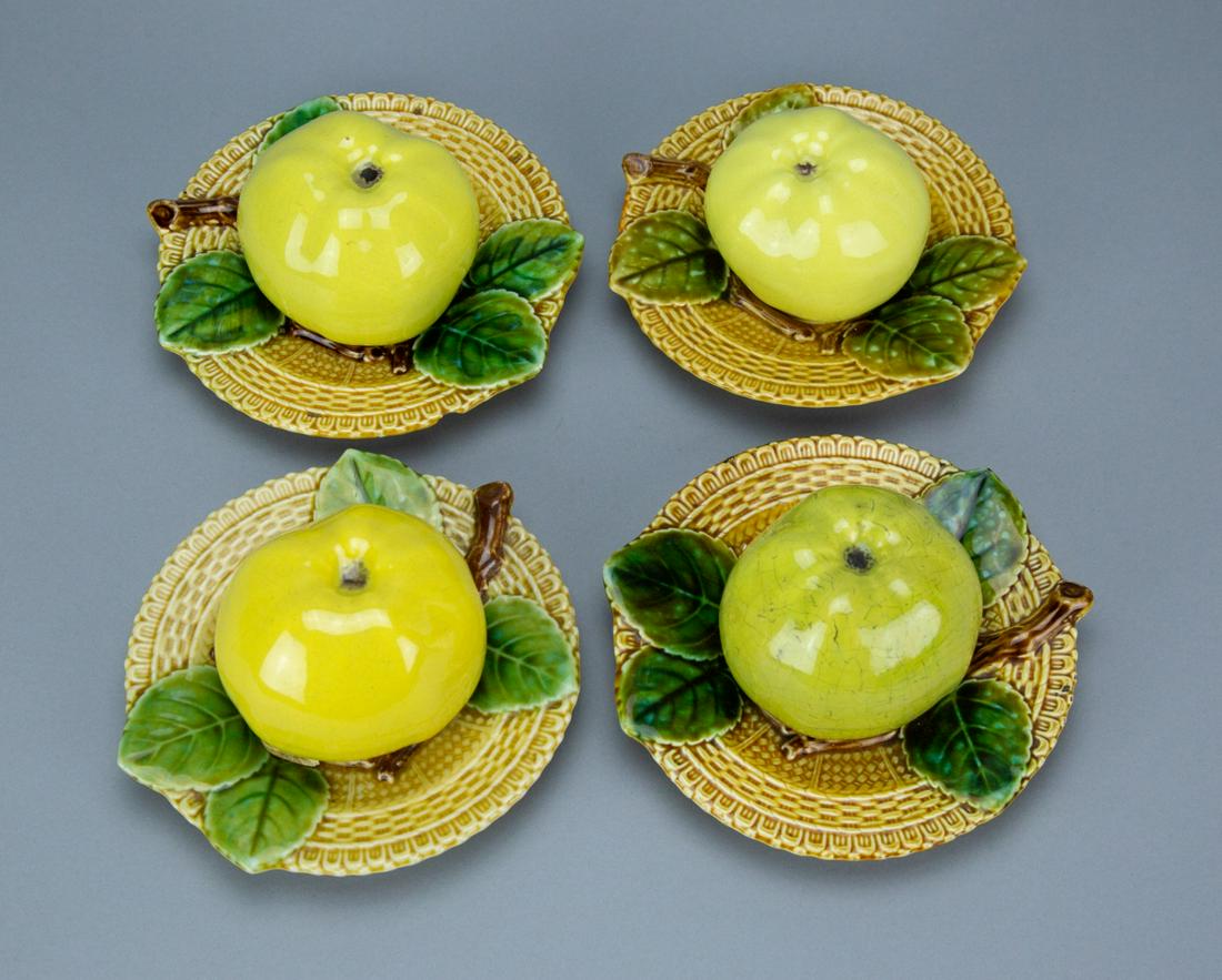 4 Vintage Majolica Inkwells or Candlestick Holders (1 of 6)