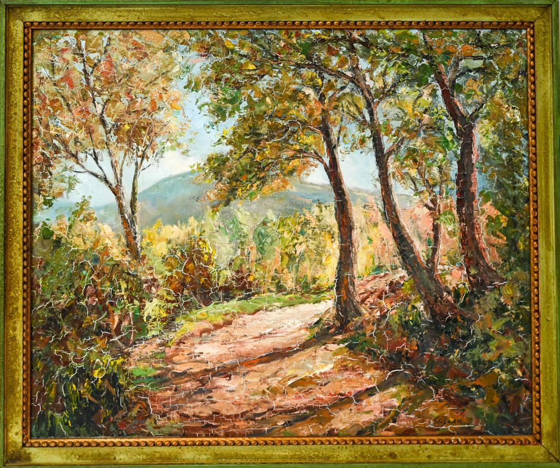 Mid Century Landscape Framed Signed Oil Painting (1 of 7)