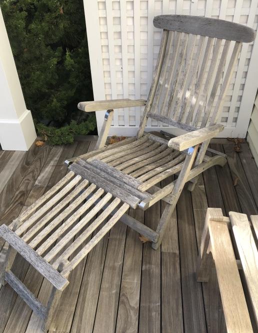 Royal Teak Teak Outdoor Slatted Steamer Chair (1 of 3)