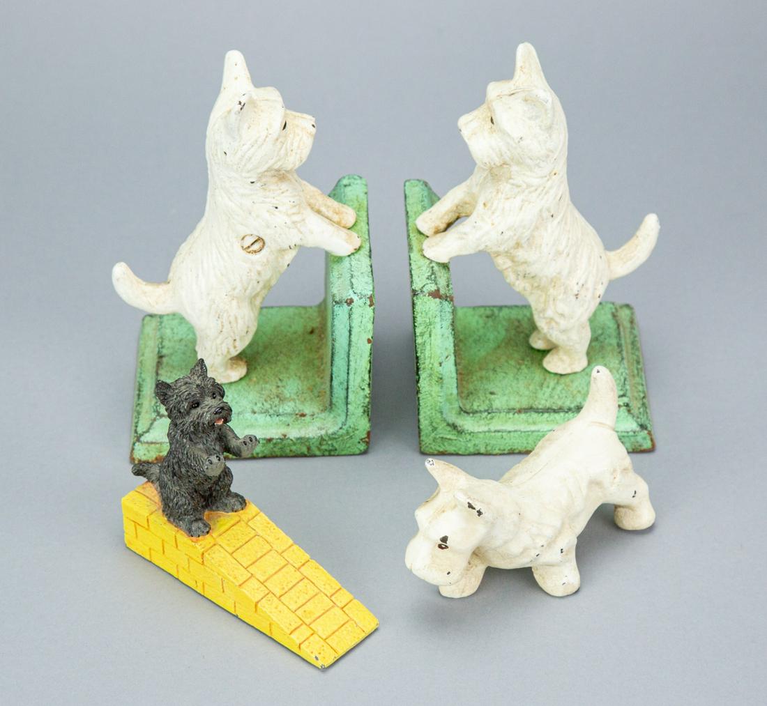 Antique Cast Iron Scottie Dog Statue Book Ends (1 of 6)